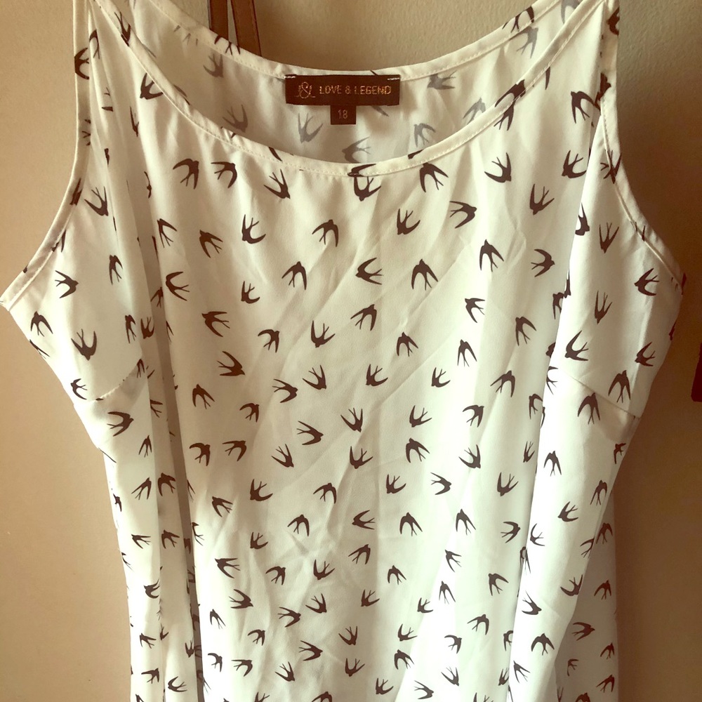 Sparrow pattern spaghetti strap cami
